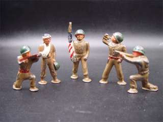 Vintage US Military Painted Toy Soldiers Lot Of Five  