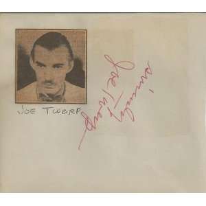  Joe Twerp D. 1980 Hand Signed Album Page   Sports 