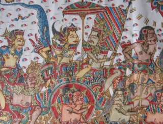 Kamasan painting on canvas Krishna Arjuna Mahabharata  