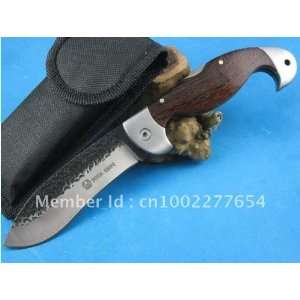   survival bowie wood handle folding hunting knife b53