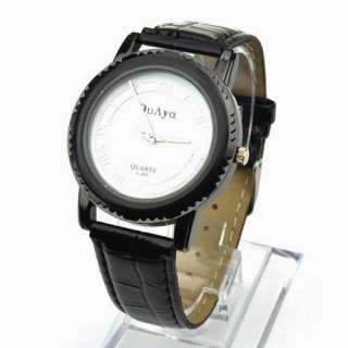   PU Leather Mystery Black Analog Type Unisex Wrist Bangle Watch Wl298