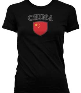  China Flag Shield International Soccer Juniors T shirt, Chinese 