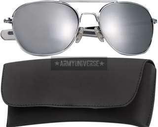 Chrome/Mirror Military 52mm Pilots Aviator Sunglasses 613902106031 