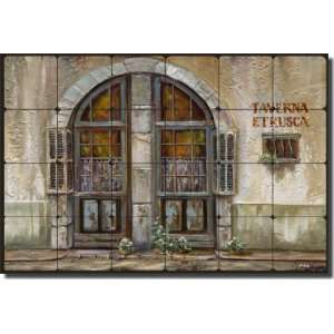  Tuscan Tavern by Ginger Cook   Tumbled Marble Tile Mural 