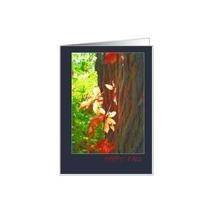  Happy Fall, tree with fall leaves Card Health & Personal 