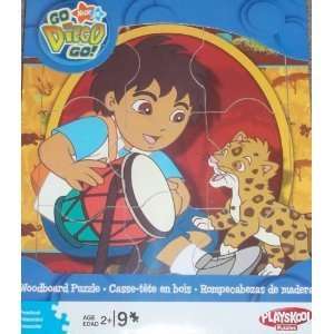   Diego Go Woodboard Puzzle   Diego with Drum and Baby Jaguar Toys