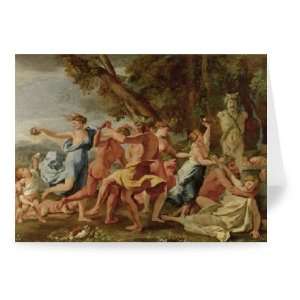 Bacchanal before a Herm, c.1634 by Nicolas   Greeting Card (Pack of 