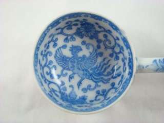   Japanese Porcelain Ladle Sauce Spoon Flow Blue Phoenix Pattern  