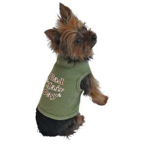   and Meow Dog Tank Top, Bad Hair Day, Green, Extra Large
