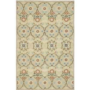   Collection 6 Feet by 9 Feet Hand hookedWool Area Rug, Sage and Ivory