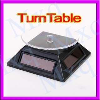 New Black Solar Rotating Display Stand Turn Table Plate  