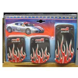 Universal Fit Fire Flame Racing Pedal   Manual Transmission Red Flame 