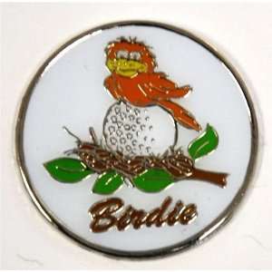  BIRDIE ON THE BALL Golf Bal marker with Slip on Clip 