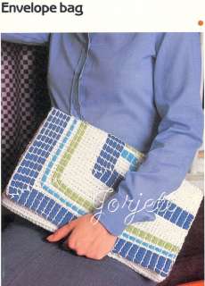 Envelope Bag Purse, woven Tunisian crochet pattern  