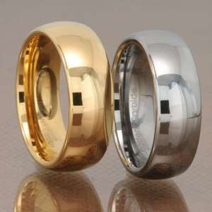 Gold or Silver Tungsten Carbide Wedding Band Ring  