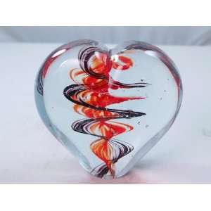  Murano Design Double Spiral Heart Paperweight PW 835