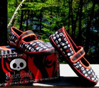 TUK NIB SKELANIMALS Red Black MARY JANE Skull Sneakers  