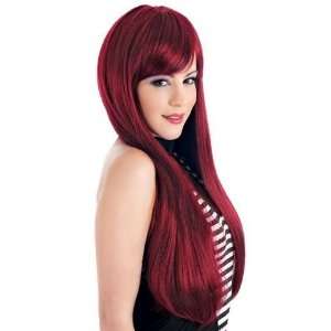  Bundle Obsession Long Silky Red Wig and 2 pack of Pink 