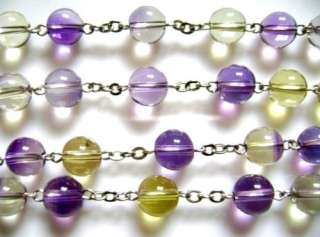 Sterling 925 Silver Natural Ametrine / Trystin ROSARY  