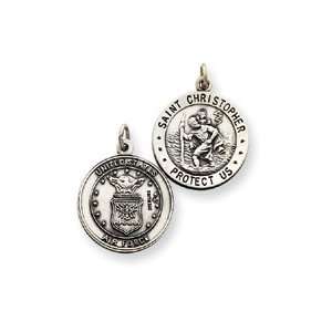   Silver St. Christopher US Air Force Medal West Coast Jewelry Jewelry