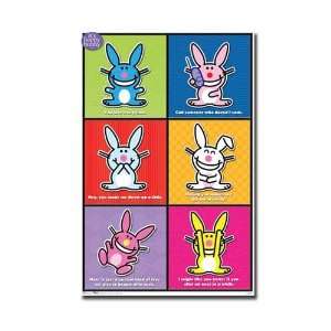  Happy Bunnies Collage 6 Rabits 22.5X34 Poster 8990 Toys 