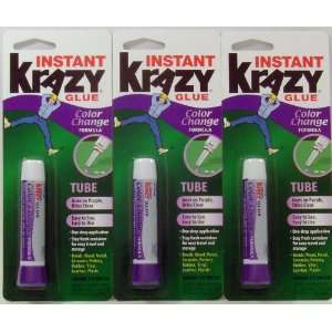  Instant Krazy Glue Color Change Formula Tube 3 Pack FREE 