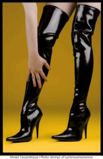 LATEX Top Quality THIGH HIGH BOOTS Stiletto Heels Lined  
