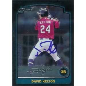  David Kelton Signed Chicago Cubs 03 Bowman Chrome Card 