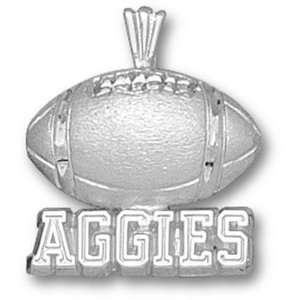 Texas A & M Aggies 5/8in Sterling Silver Football Pendant 