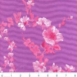  58 Wide Printed Taffeta Pink/Purple Floral Fabric By The 