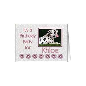  Birthday party invitation for Khloe   Dalmatian puppy dog 
