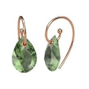  Monsoon Earrings, Pear Green Amethyst 14K Rose Gold 