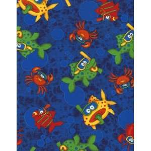   Treasures Tossed Scuba Quilt Fabric C3940 Navy Arts, Crafts & Sewing