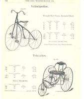 1902 Velocipedes Tricycles Antique Catalog Ad  