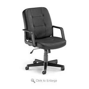 OFM Leather Conference Chair   Black  Industrial 