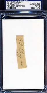 PIE TRAYNOR SIGNED PSA/DNA 3X5 INDEX CUT CERTIFIED AUTOGRAPH  