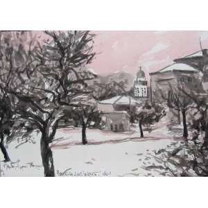   corsican landscape inks of china and pencil `BASTE