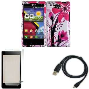  iFase Brand LG Lucid 4G VS840 Combo Pink Splash Protective 