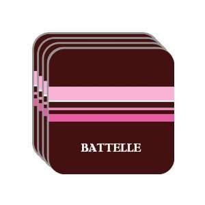 Personal Name Gift   BATTELLE Set of 4 Mini Mousepad Coasters (pink 