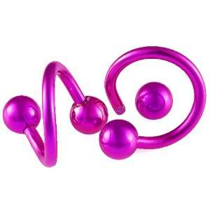   balls Purple   Pierced Body Piercing Jewelry Jewellery   Set of 2 ALXJ