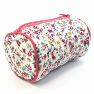 Small Cotton Coin Bag/Miscellaneous Bag, Cylindrical, Small Pink 