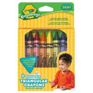 Crayola Llc 8 Pack Assorted Colors Crayola Washable Triangular Crayons 