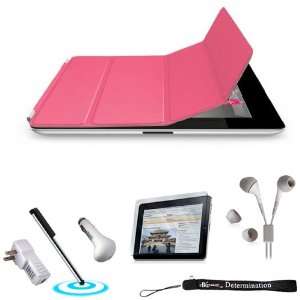 Pink Protective Four Folded Smart Slim Case Cover Adjustable Stand 