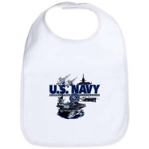   Cloud White US Navy with Aircraft Carrier Planes Submarine and Emblem