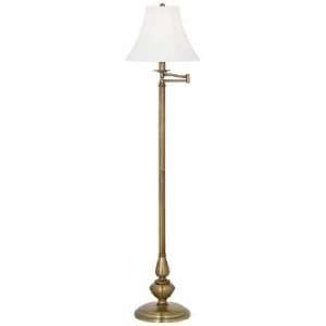  Zadar Vintage Brass Swing Arm Floor Lamp