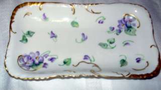 Haviland France H & C Antique Plate Mint Violets  