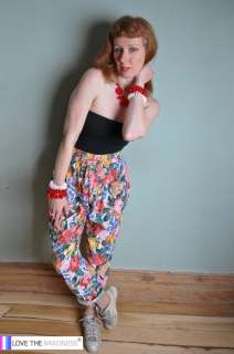 WOW Slouchy ROSE Vintage 80s Trousers harem pants S M  