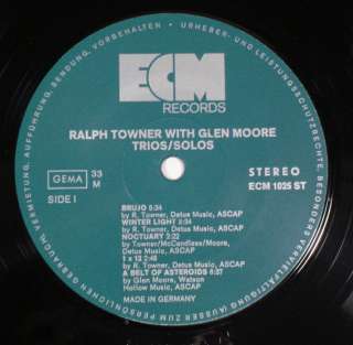 RALPH TOWNER   GLEN MOORE Trios Solos ECM LP OREGON NM+  