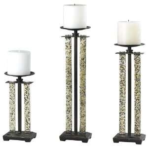    Argent Collection Textured Metal Candle Holders