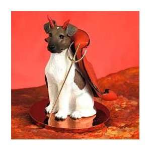  Fox Terrier Little Devil Dog Figurine   Brownn & White 